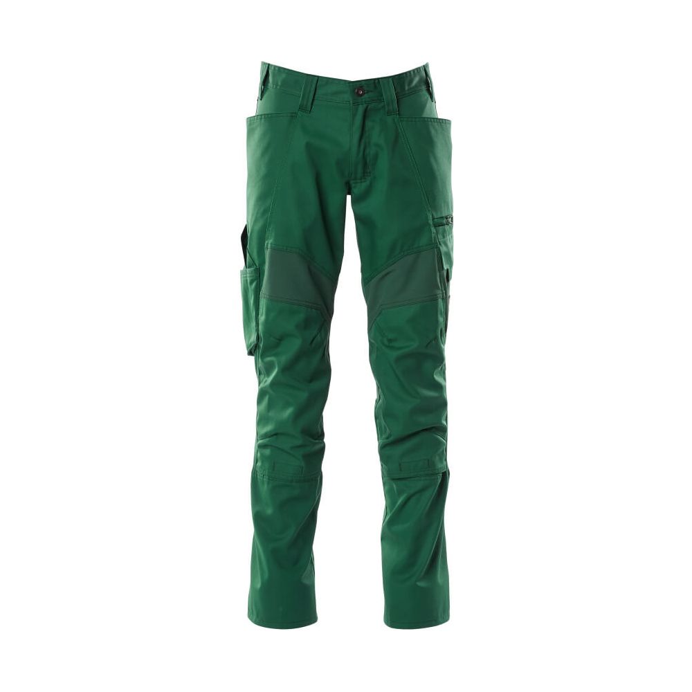 Mascot Stretch Work Trousers Kneepad-Pockets 18579-442 Front #colour_green
