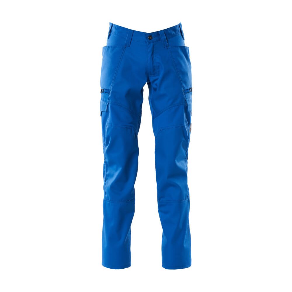 Mascot Stretch Work Trousers Thigh-Pockets 18679-442 Front #colour_azure-blue