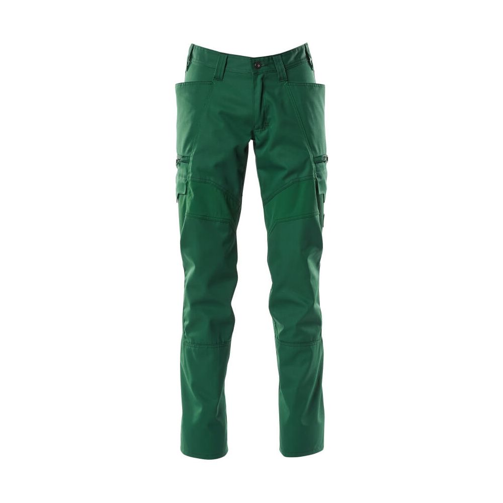 Mascot Stretch Work Trousers Thigh-Pockets 18679-442 Front #colour_green