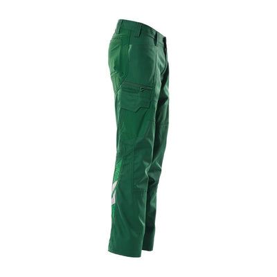 Mascot Stretch Work Trousers Thigh-Pockets 18679-442 Left #colour_green