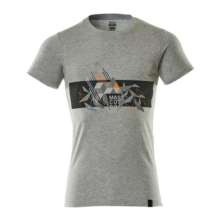 Mascot T-shirt 19182-965 Front #colour_grey-flecked-hi-vis-orange