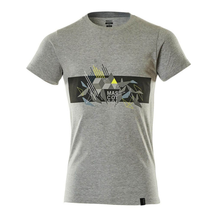 Mascot T-shirt 19182-965 Front #colour_grey-flecked-hi-vis-yellow