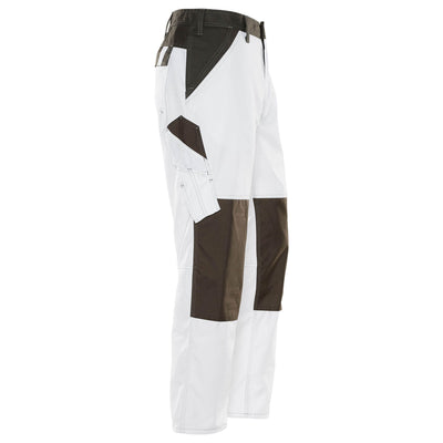 Mascot Temora Work Trousers 15779-330 Left #colour_white-dark-anthracite-grey