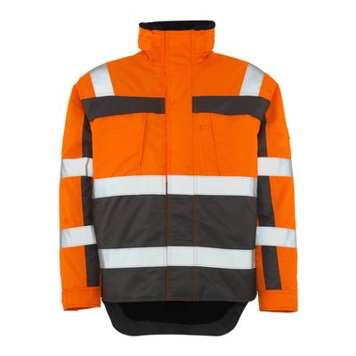 Mascot Teresina Hi-Vis Winter Jacket 07223-880 Front #colour_hi-vis-orange-anthracite-grey