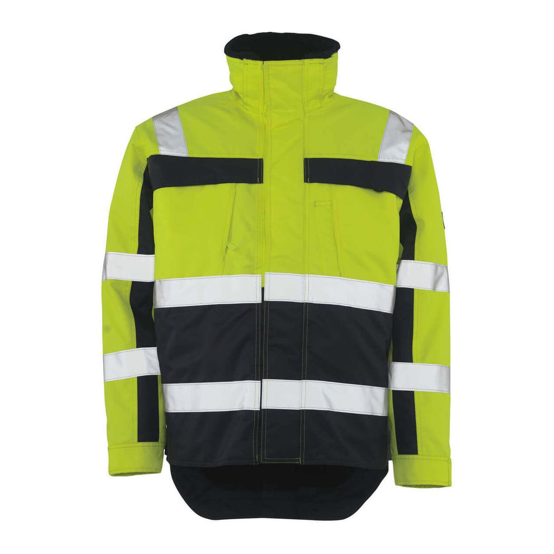 Mascot Teresina Hi-Vis Winter Jacket 07223-880 Front #colour_hi-vis-yellow-navy-blue