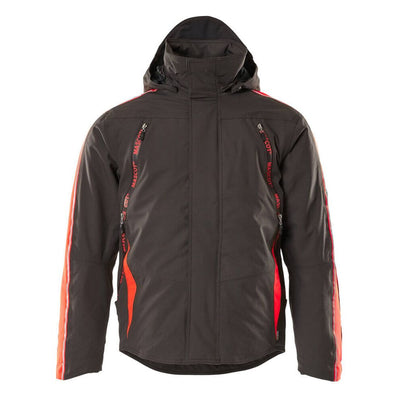 Mascot Tolosa Winter Jacket Breathable-Waterproof 15035-222 Front #colour_dark-anthracite-grey-hi-vis-red