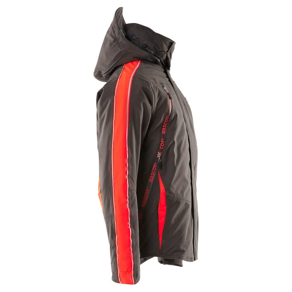Mascot Tolosa Winter Jacket Breathable-Waterproof 15035-222 Left #colour_dark-anthracite-grey-hi-vis-red