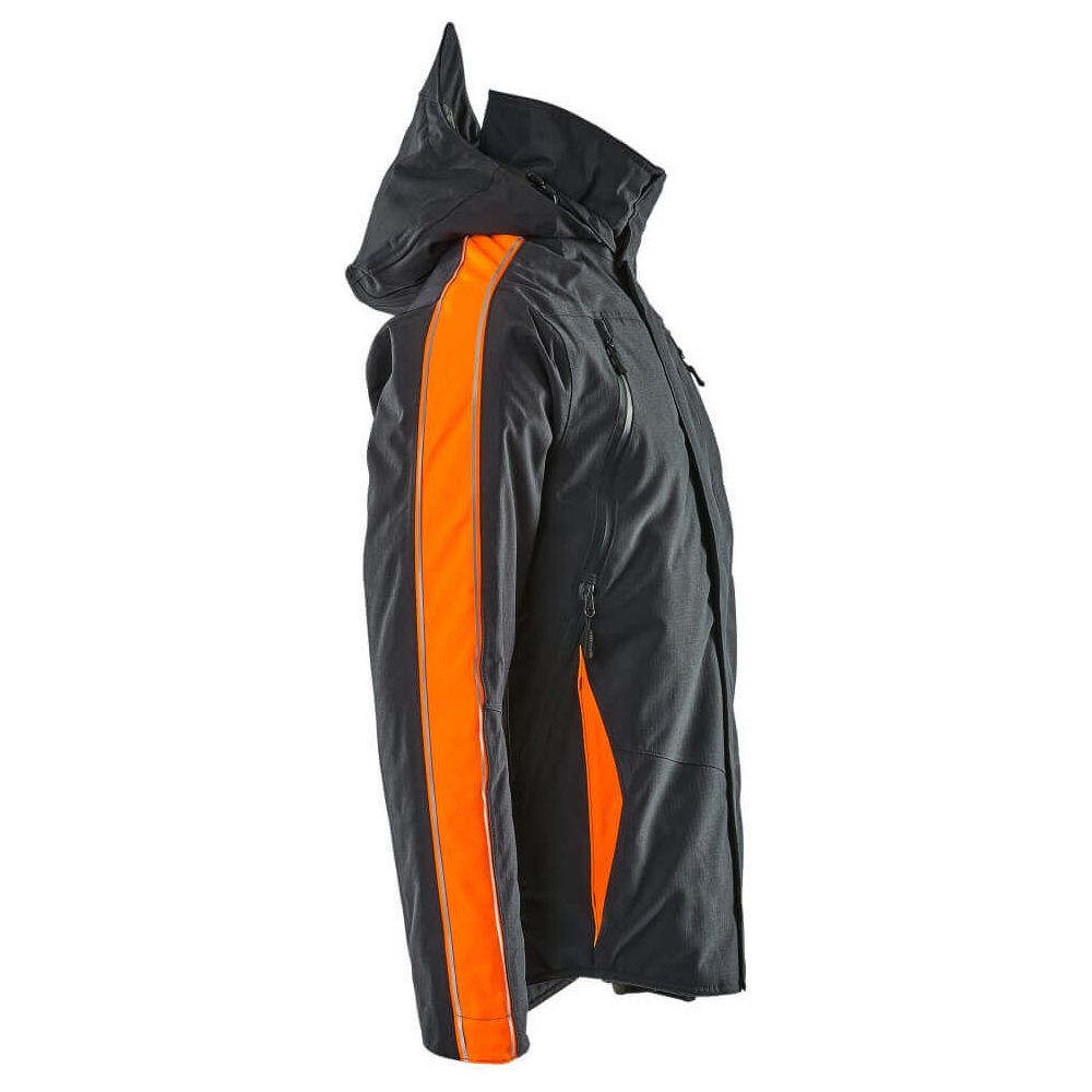 Mascot Tolosa Winter Jacket Breathable-Waterproof 15035-222 Left #colour_dark-navy-blue-hi-vis-orange