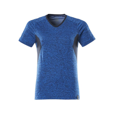Mascot V-neck T-shirt 18092-801 Front #colour_azure-blue-dark-navy-blue