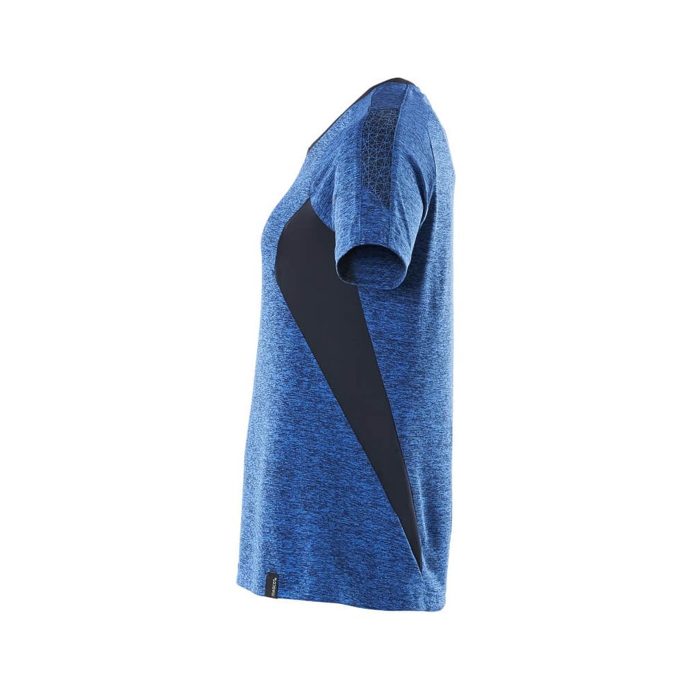 Mascot V-neck T-shirt 18092-801 Right #colour_azure-blue-dark-navy-blue