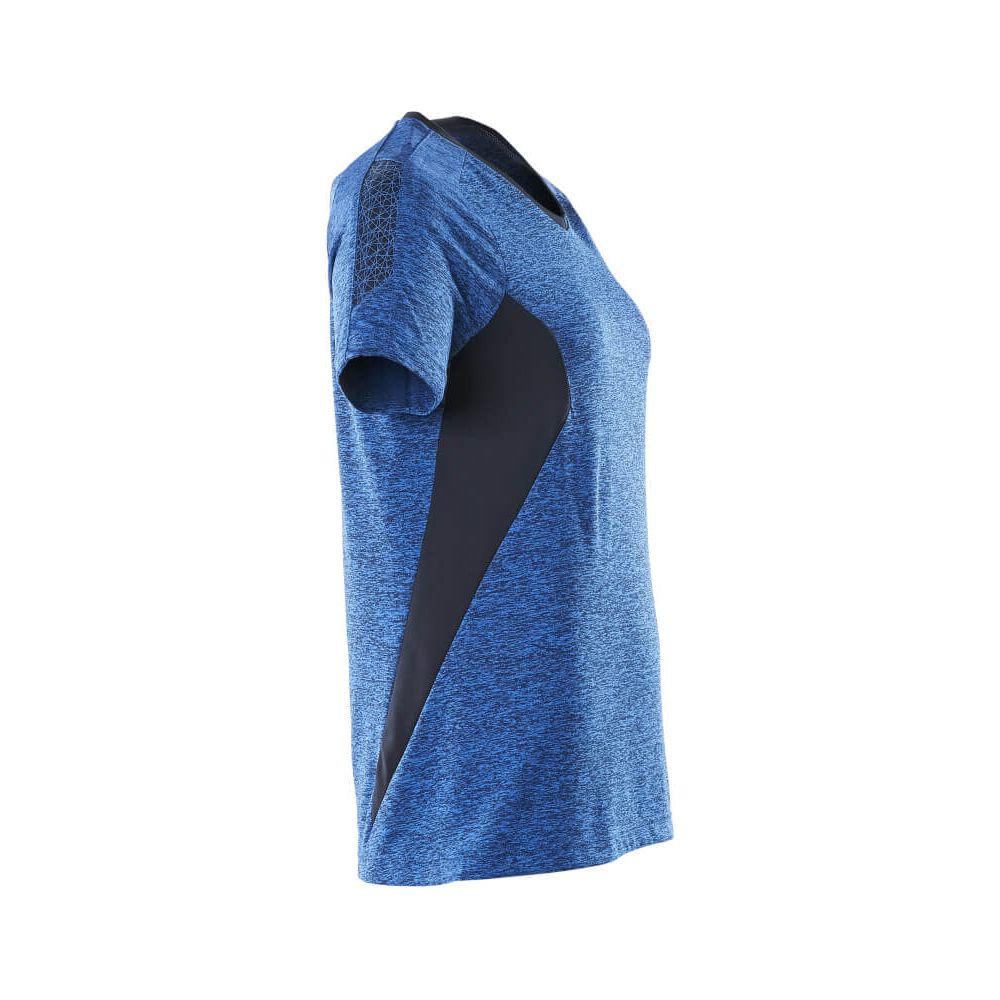 Mascot V-neck T-shirt 18092-801 Left #colour_azure-blue-dark-navy-blue