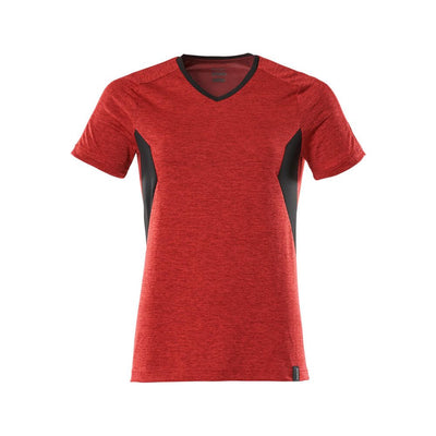 Mascot V-neck T-shirt 18092-801 Front #colour_traffic-red-black