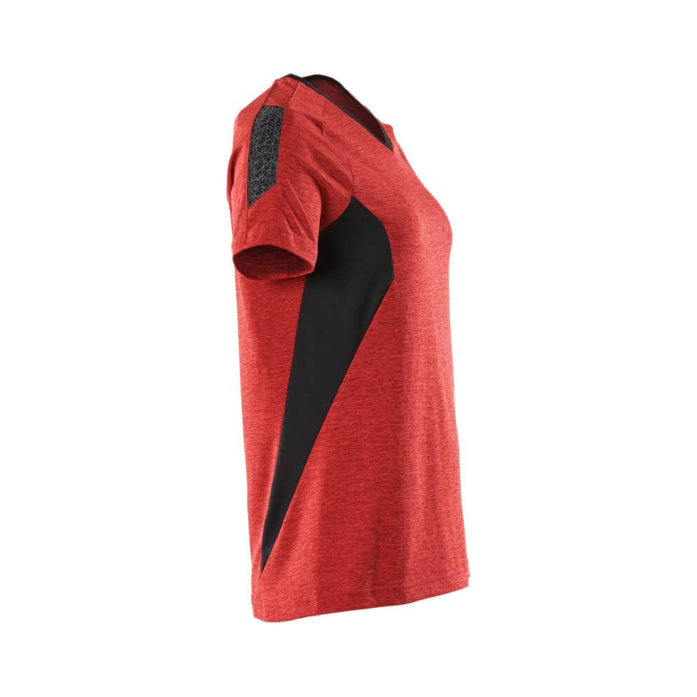 Mascot V-neck T-shirt 18092-801 Left #colour_traffic-red-black
