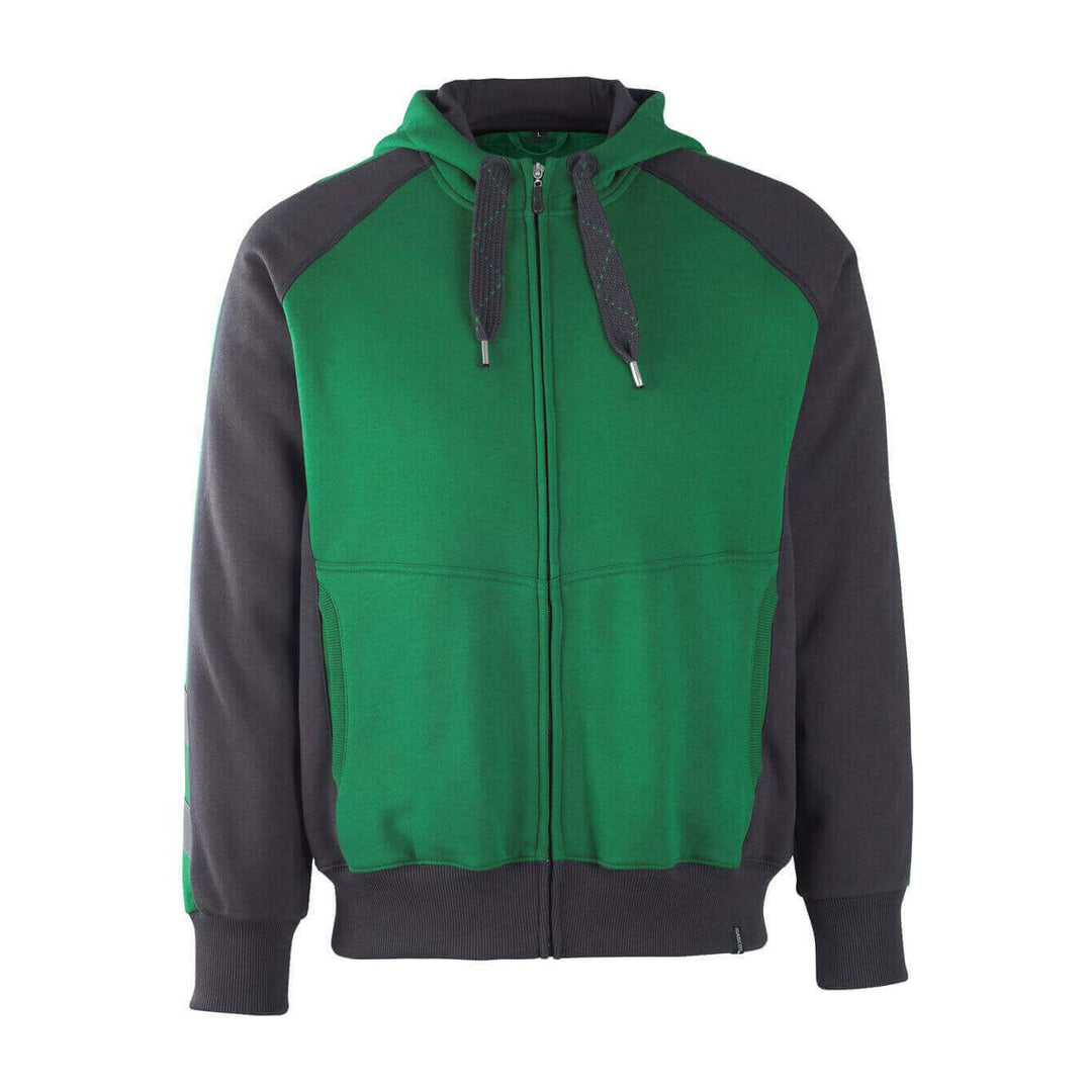 Mascot Wiesbaden Zip-Up Hoodie Jumper 50566-963 Front #colour_green-black