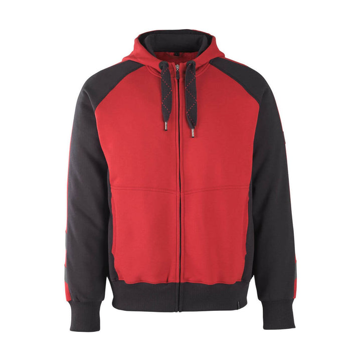 Mascot Wiesbaden Zip-Up Hoodie Jumper 50566-963 Front #colour_red-black