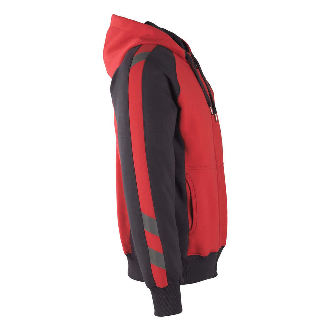 Mascot Wiesbaden Zip-Up Hoodie Jumper 50566-963 Left #colour_red-black