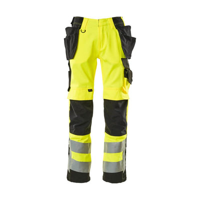 Mascot Wigan Hi-Vis Work Trousers 15531-860 Front #colour_hi-vis-yellow-black