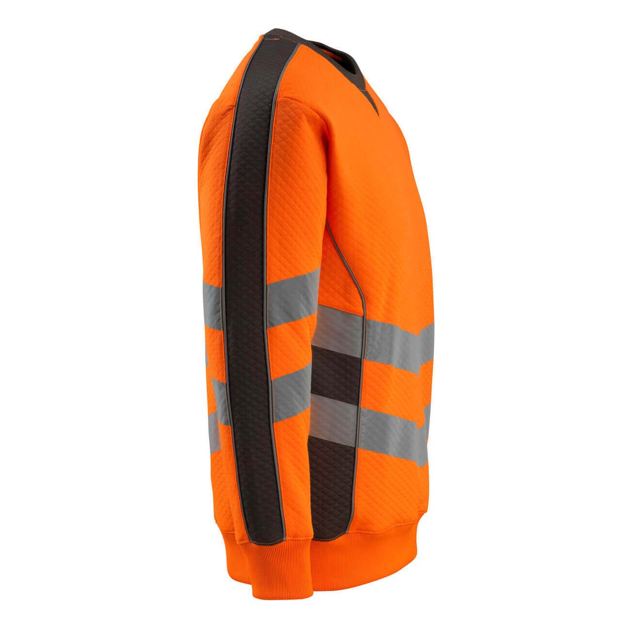 Mascot Wigton Hi-Vis Sweatshirt 50126-932 Left #colour_hi-vis-orange-dark-anthracite-grey