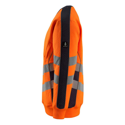 Mascot Wigton Hi-Vis Sweatshirt 50126-932 Right #colour_hi-vis-orange-dark-navy-blue
