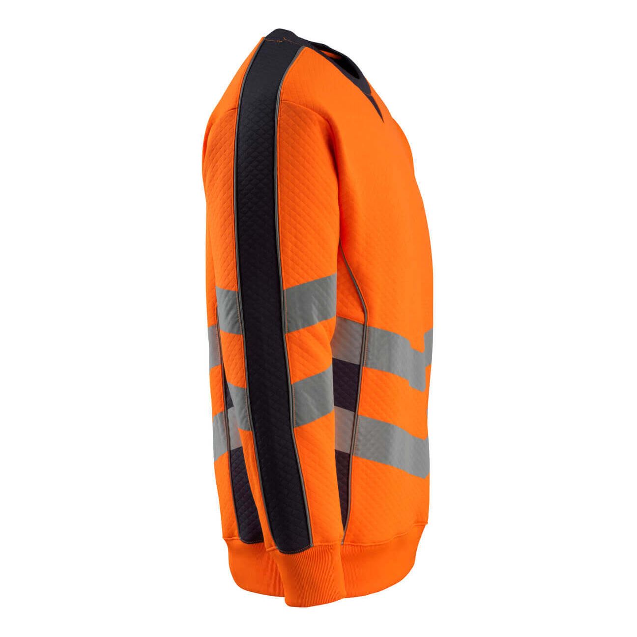 Mascot Wigton Hi-Vis Sweatshirt 50126-932 Left #colour_hi-vis-orange-dark-navy-blue