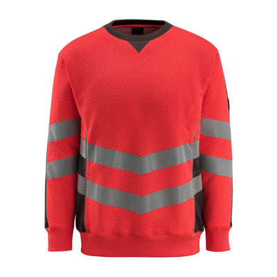 Mascot Wigton Hi-Vis Sweatshirt 50126-932 Front #colour_hi-vis-red-dark-anthracite-grey