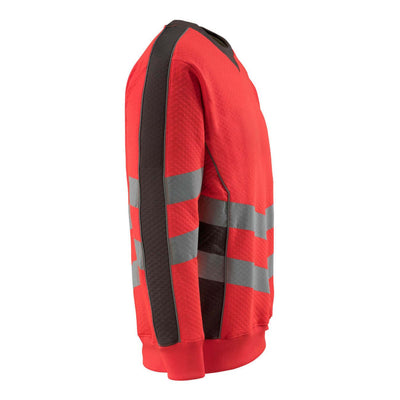 Mascot Wigton Hi-Vis Sweatshirt 50126-932 Left #colour_hi-vis-red-dark-anthracite-grey