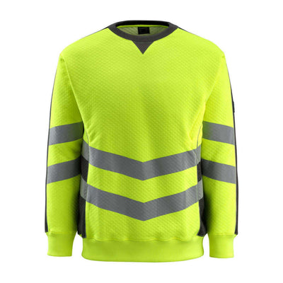 Mascot Wigton Hi-Vis Sweatshirt 50126-932 Front #colour_hi-vis-yellow-black
