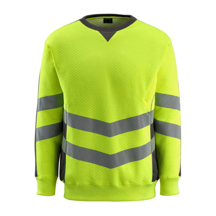 Mascot Wigton Hi-Vis Sweatshirt 50126-932 Front #colour_hi-vis-yellow-dark-anthracite-grey