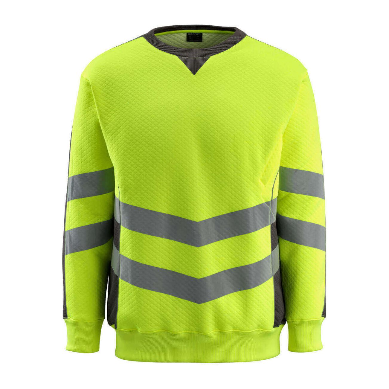 Mascot Wigton Hi-Vis Sweatshirt 50126-932 Front #colour_hi-vis-yellow-dark-anthracite-grey