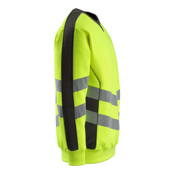 Mascot Wigton Hi-Vis Sweatshirt 50126-932 Left #colour_hi-vis-yellow-dark-anthracite-grey