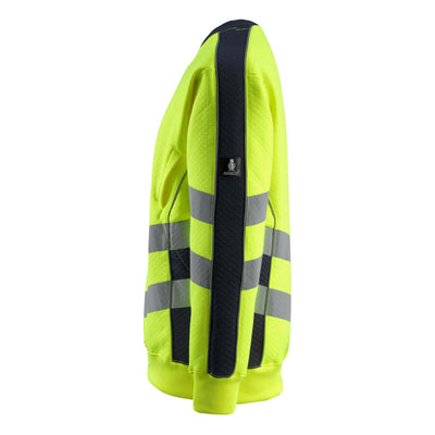 Mascot Wigton Hi-Vis Sweatshirt 50126-932 Right #colour_hi-vis-yellow-dark-navy-blue