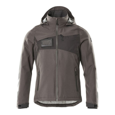 Mascot Winter Jacket Detachable-Hood 18335-231 Front #colour_dark-anthracite-grey-black