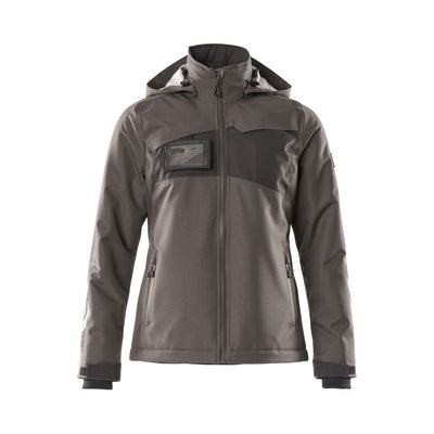 Mascot Winter-Jacket Detachable-Hood 18345-231 Front #colour_dark-anthracite-grey-black
