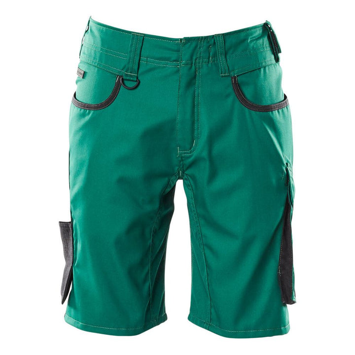 Mascot Work Shorts 18349-230 Front #colour_green-black