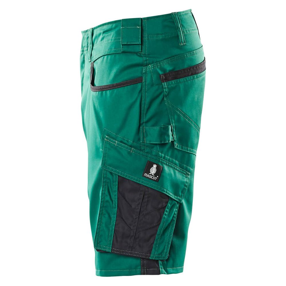 Mascot Work Shorts 18349-230 Right #colour_green-black