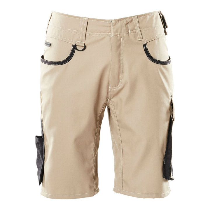 Mascot Work Shorts 18349-230 Front #colour_light-khaki-black