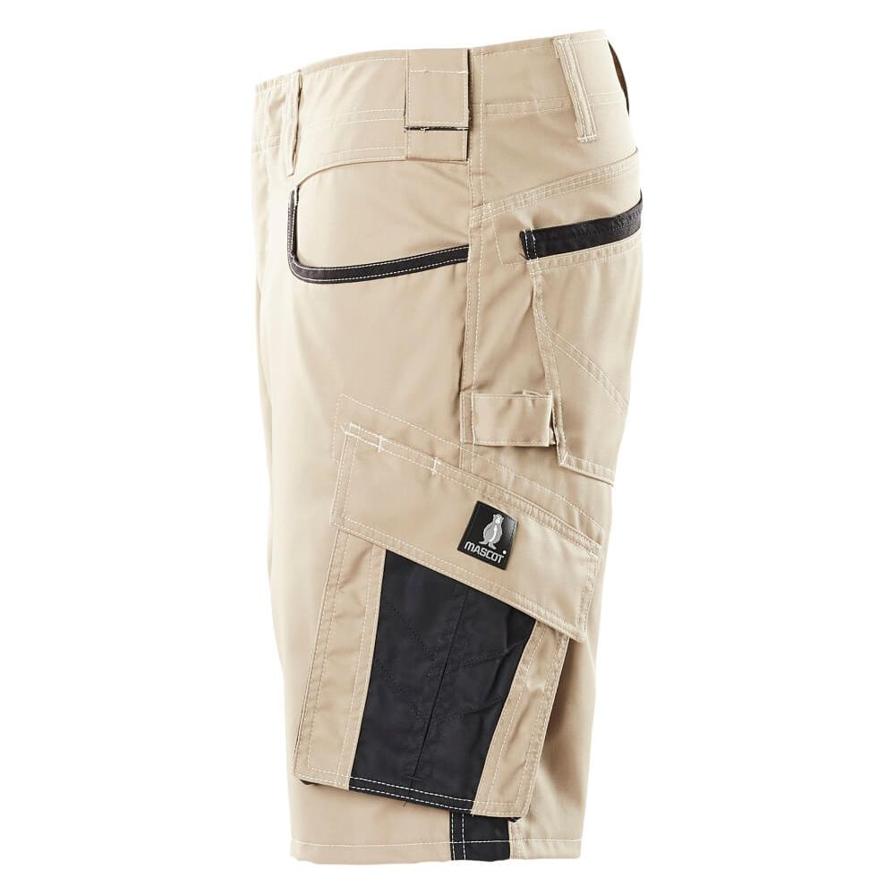 Mascot Work Shorts 18349-230 Right #colour_light-khaki-black