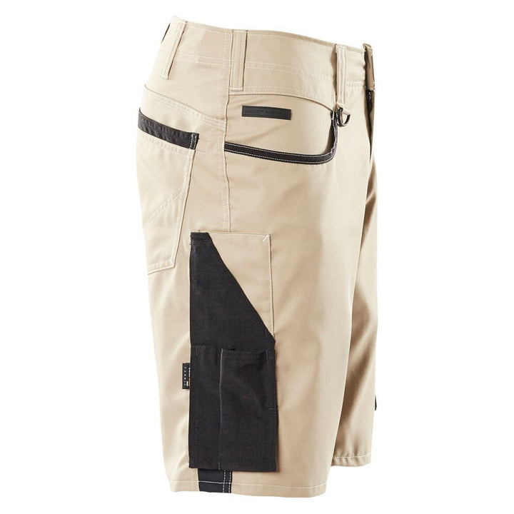 Mascot Work Shorts 18349-230 Left #colour_light-khaki-black