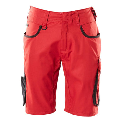 Mascot Work Shorts 18349-230 Front #colour_red-black