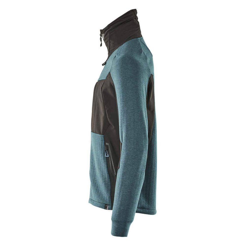 Mascot Work Sweatshirt Zip-up Collar 17484-319 Right #colour_dark-petroleum-black