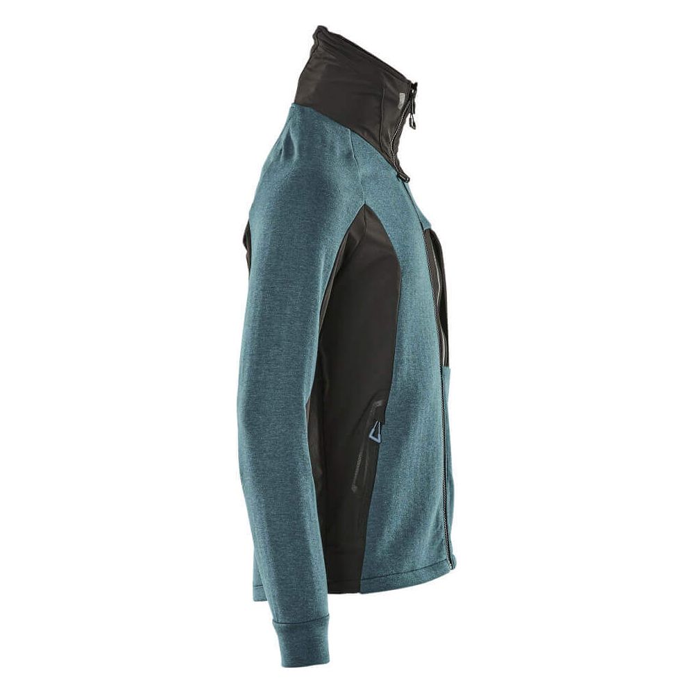 Mascot Work Sweatshirt Zip-up Collar 17484-319 Left #colour_dark-petroleum-black