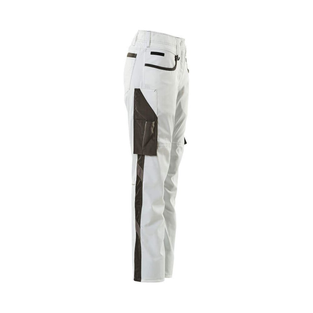 Mascot Work Trousers 18678-230 Left #colour_white-dark-anthracite-grey
