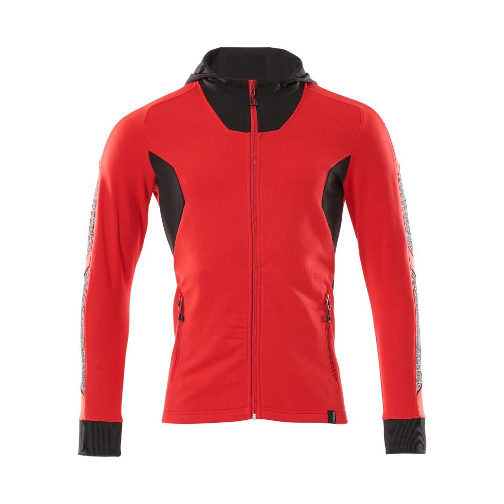 Mascot Zip-Up Hoodie Sweatshirt 18584-962 Front #colour_traffic-red-black
