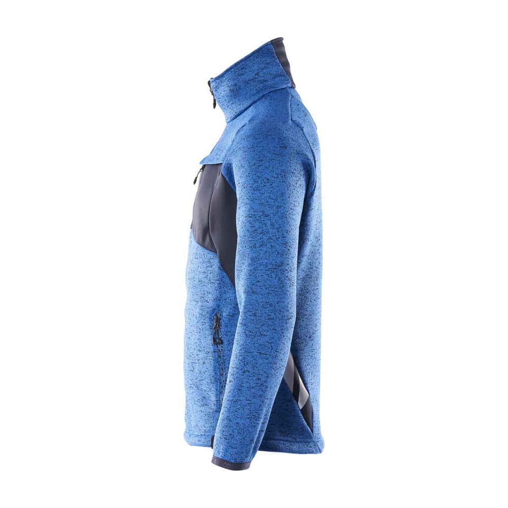 Mascot Zip-Up Knitted Jumper 18105-951 Right #colour_azure-blue-dark-navy-blue