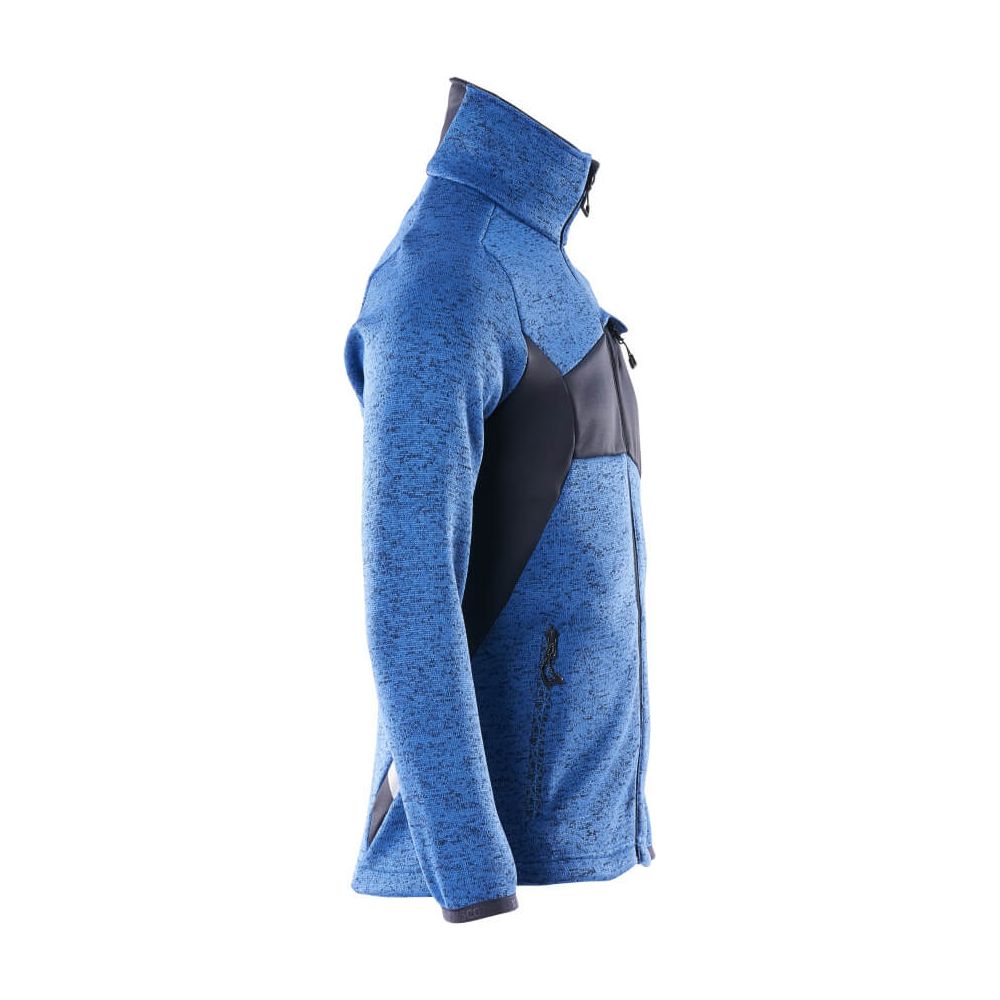 Mascot Zip-Up Knitted Jumper 18105-951 Left #colour_azure-blue-dark-navy-blue