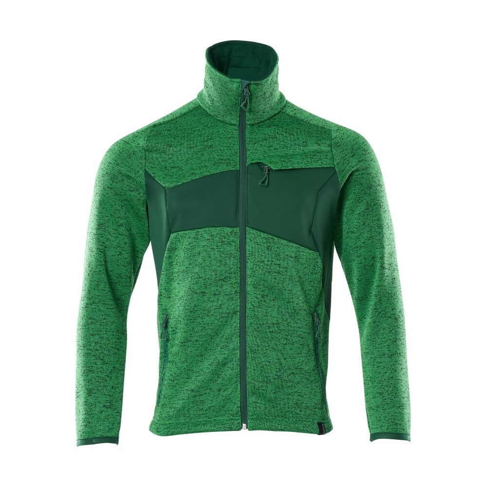 Mascot Zip-Up Knitted Jumper 18105-951 Front #colour_grass-green-green