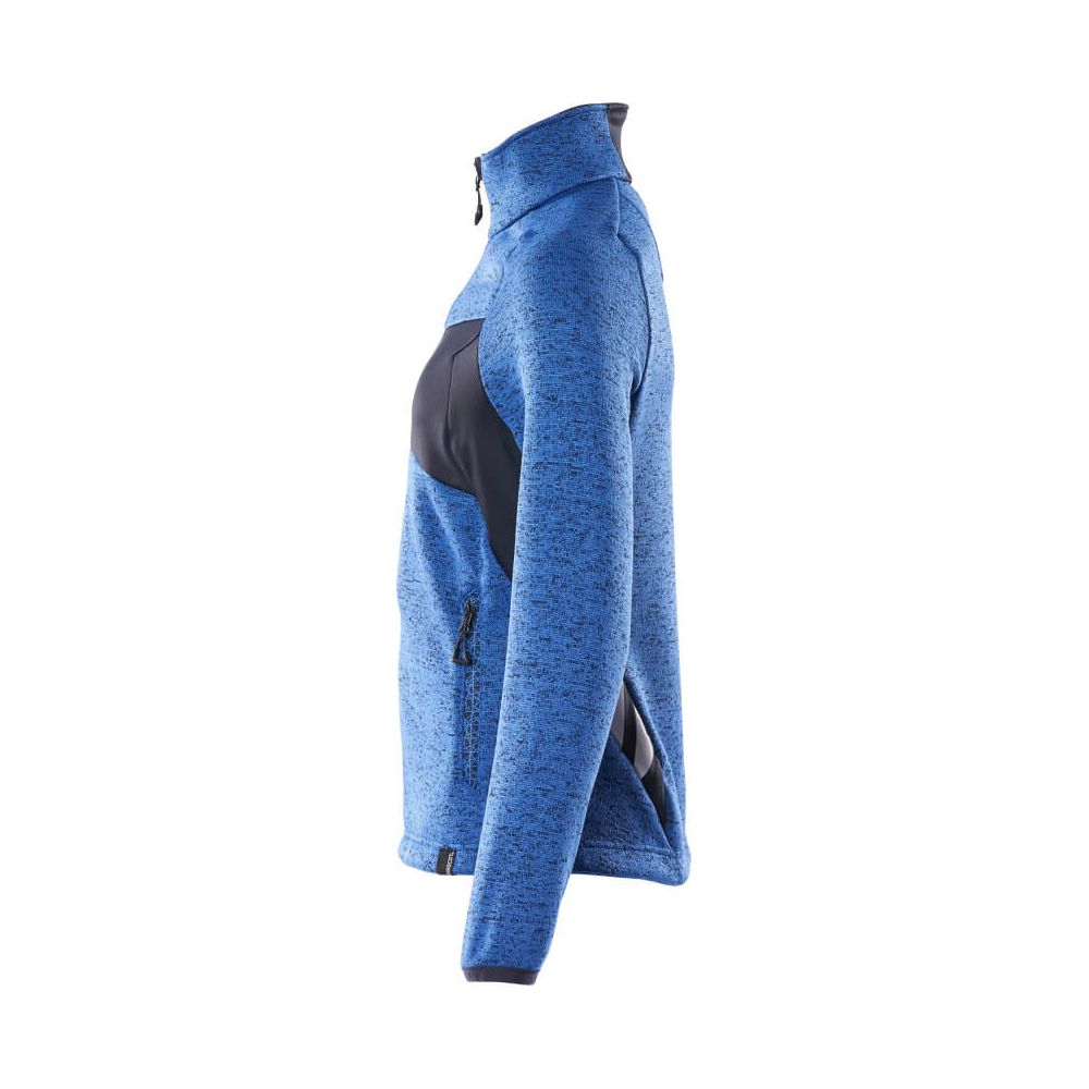Mascot Zip-Up Knitted Jumper 18155-951 Right #colour_azure-blue-dark-navy-blue