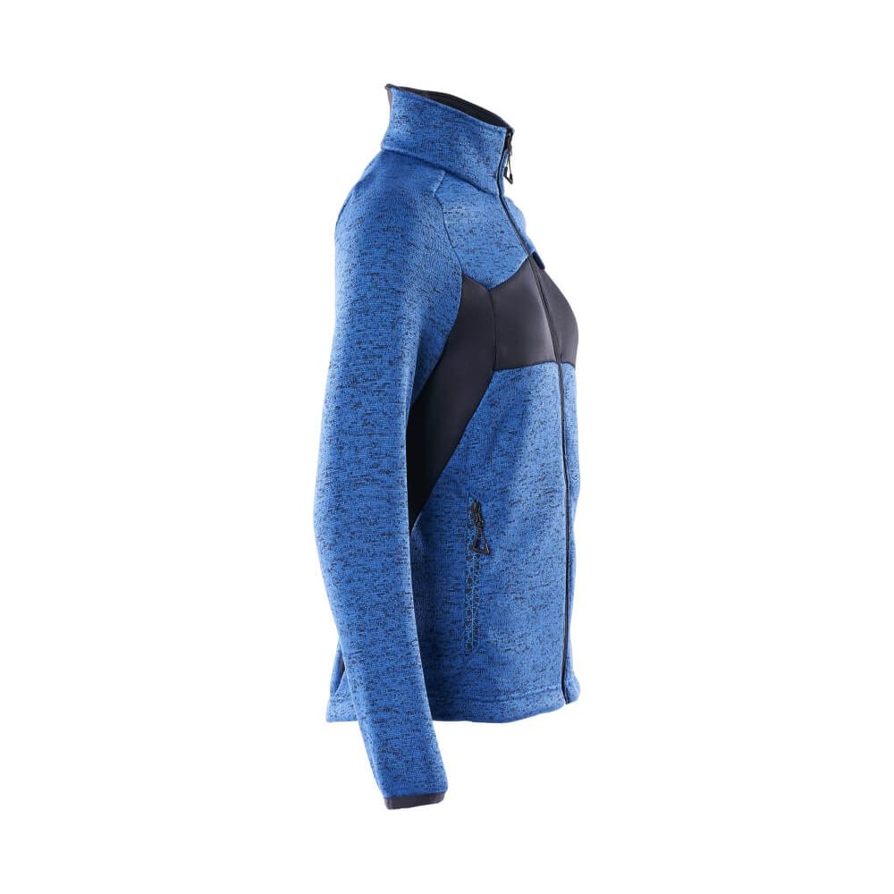Mascot Zip-Up Knitted Jumper 18155-951 Left #colour_azure-blue-dark-navy-blue