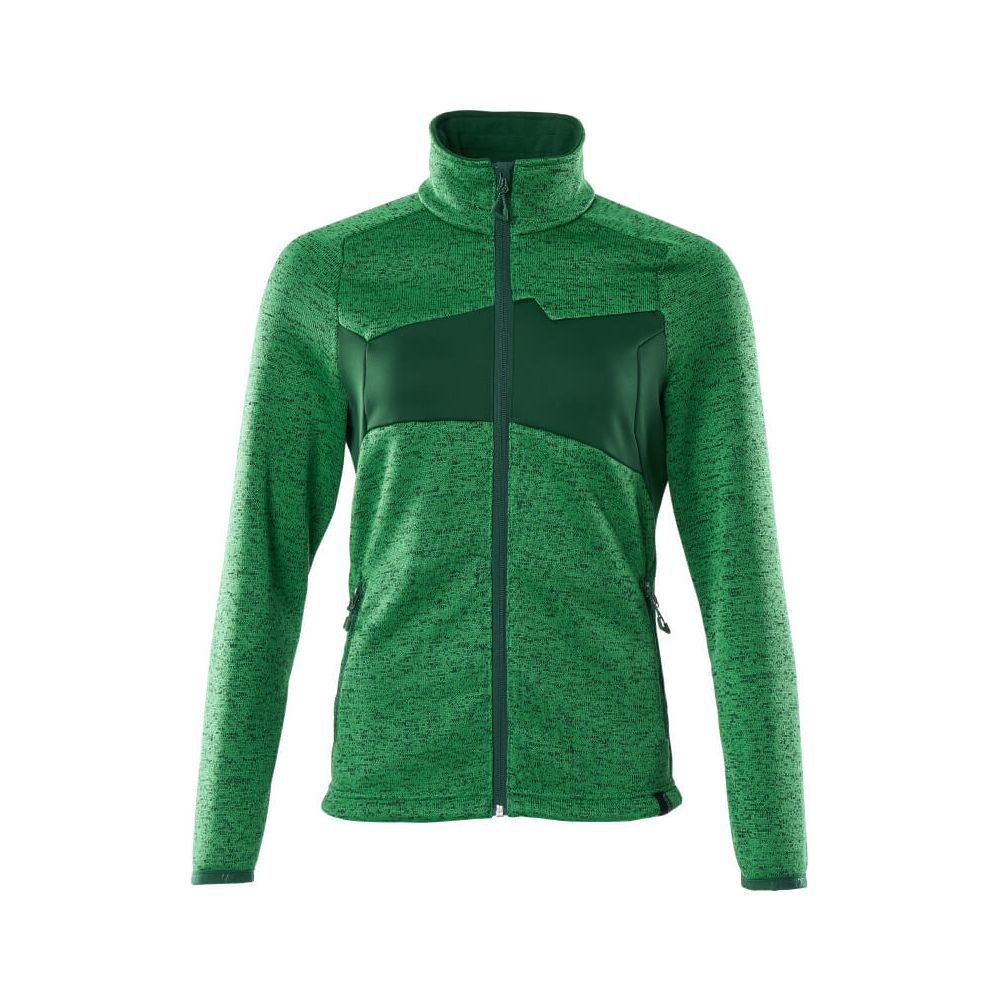 Mascot Zip-Up Knitted Jumper 18155-951 Front #colour_grass-green-green