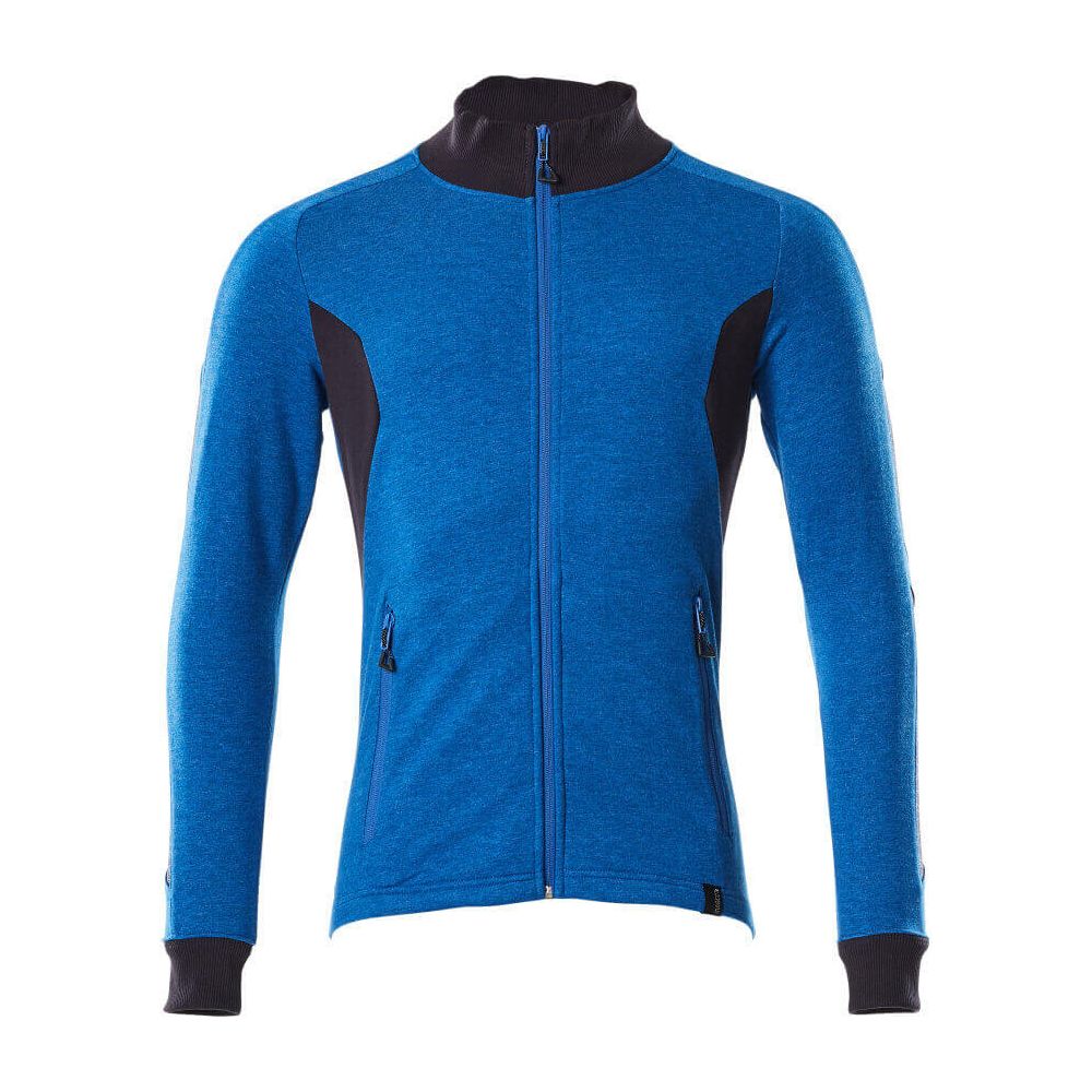 Mascot Zip-Up Sweatshirt Warm-Soft 18484-962 Front #colour_azure-blue-dark-navy-blue
